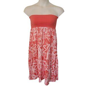 Fresh Produce Strapless Coral Floral Convertible Sundress Skirt M/L AUGUSTINE